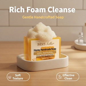 Savon au miel OEM en gros 200g, au beurre de karité et de jojoba, nettoyage en profondeur et nourrissant pour le visage et le corps, tous types de peau, conforme CPNP UE, logo personnalisé - Product Image 3