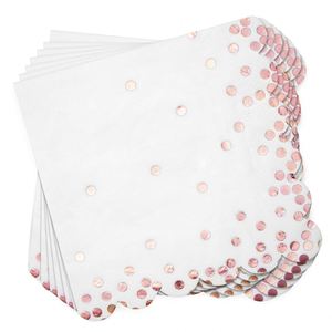 Serviettes en papier jetables pour restaurant, 13x13 pouces, 3 plis, à pois festonnés, 18 g/m², en pâte de bois, carrées, 4 plis, emballage moderne - Product Image 3