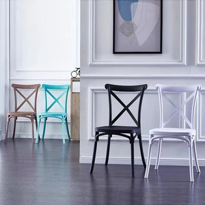 Silla de Plástico para Bodas y Banquetes, Estilo Rústico y Campestre, Respaldo Alto Cruzado, Tianjin 2026 - Product Image 1