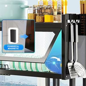 Expandable Roll up Plastic Sink Organizer Kitchen Dish Drying Drainer Rack With Cover Chopsticks Bowls and Dish Racks <b>Storage</b> - Product Image 5