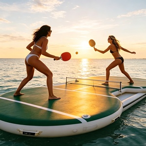 Terrain de pickleball gonflable flottant pour enfants, pour l'été, dans la cour, EJIA EJ-PKQC 6x14 pieds, capacité 100-500 kg, utilisation en <span class=keywords><strong>lac</strong></span> et en piscine - Product Image 6