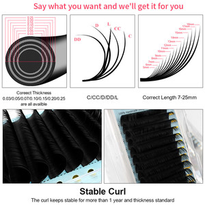 Extensiones de Pestañas Individuales Abonnie D Curl 8-25mm, Naturales y Suaves para Uso Profesional - Product Image 2