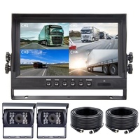 Pantalla DVR para Auto de 9 Pulgadas con Entrada de Video AHD, Cuatro Canales, Cámara de Reversa, Pantalla Dividida para Camión, Cosechadora, Grabación de Conducción y Monitoreo