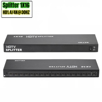 Divisor HDMI 1X8 1X16 de 8 Puertos, Distribuidor, Repetidor, Amplificador V1.4 3D 1080p, Conmutador HDMI Compatible con 4K HDTV para HDTV, DVD, PS3, Xbox