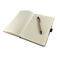 Carnet promotionnel A5 élégant en liège naturel avec couverture rigide et intérieur lisse en PU noir NB020, carnet promotionnel A5 Dickens avec stylo