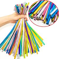 Ballons longs métallisés brillants 260, lot de 100, multicolores, en forme de poisson, modèles animaux à modeler, ballons longs magiques DIY