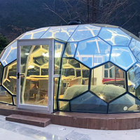 Maison en aluminium de tente de dôme de Geo de verre de Guangzhou avec la neige de salle de bains résistante