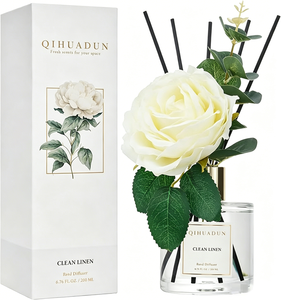 Diffuseur <span class=keywords><strong>de</strong></span> rose en roseaux longue durée, écologique, <span class=keywords><strong>de</strong></span> luxe, pour un parfum frais <span class=keywords><strong>de</strong></span> coton, rose aldéhydique, jasmin et musc blanc - Product Image 2