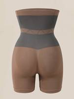 Shorty gainant taille haute amincissant et sculptant le corps, avec effet ventre plat et rehausseur de fesses, sans couture