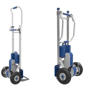 Climbing Elektric Hand Dolly Foldable Battery Trailer Handcart And Trolleys Wagon Trolly Electric Cargo Trolley With Lift