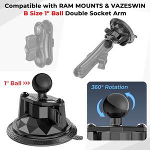 Soporte de TPU con ventosa fuerte, soporte de cabeza de bola de 1 pulgada, Base de bloqueo giratorio, ventosa al vacío, soporte para teléfono móvil para vehículos, teléfono, <span class=keywords><strong>GPS</strong></span> - Product Image 5