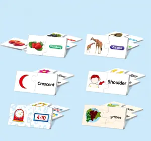 Jouets d'apprentissage cognitif pour enfants Jeu de cartes assorties Alimentaire Fruits Puzzles assortis Jouets éducatifs