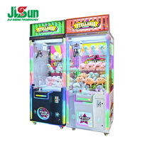 Machine à griffes à monnayeur sur le thème spatial, avec cabinet transparent et enseigne LED, pour centre de jeux