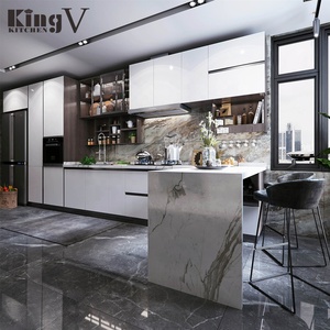 Gabinete de cocina KINGV, paquete plano, Mdf, melamina, para colgar en la pared, diseño de cocina en Pakistán, diseño de interiores moderno de China, cabina de cocina - Product Image 2