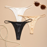 Lingerie avec logo personnalisé ensembles de sous-vêtements sexy en coton nylon soyeux nacré pour femmes strings strings pour dames