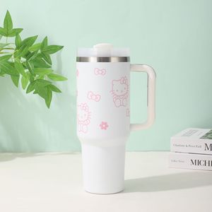 40Oz Tuimelaar Met Handvat Dubbelwandige Vacuümkolf Met Stro En Deksel Vacuüm Metalen Beker Reizen Koffiemok - Product Image 4