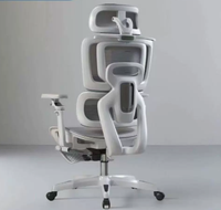Chaise de bureau ergonomique de haute qualité avec hauteur réglable et appui-tête, siège en maille et repose-pieds pour usage domestique