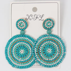 Boucles <span class=keywords><strong>d</strong></span>'oreilles Miyuki plaquées or de style bohème Boucles <span class=keywords><strong>d</strong></span>'oreilles créoles perlées à la mode pour dames Price-E417 <span class=keywords><strong>d</strong></span>'usine - Product Image 6