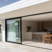 DEEZON Puerta Corredera Moderna NFRC de Aluminio de Alta Resistencia con Marco Personalizado, Doble Acristalamiento, Vidrio Templado, Aislamiento Acústico para Exteriores