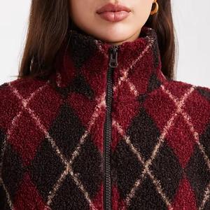 Kustom kualitas Premium Jersey kain wanita musim dingin modis corong leher Unlined lurus manset lengan panjang kasual jaket - Product Image 3