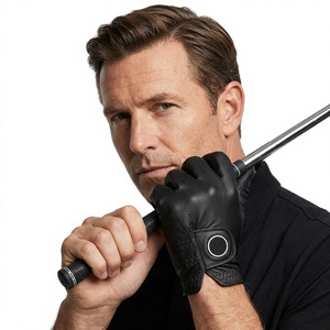 Gants de golf en cuir de vachette, longueur poignet, style classique, durables, compatibles écran tactile, détection de la position de la balle, écologiques pour les sports de plein air - Product Image 1