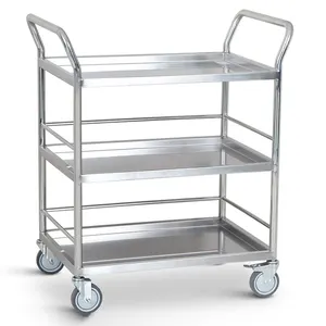 Hot Product Hotel Restaurant Business Room Service Cart Stainless Steel Trolley Mobile Food Kitchen Cart