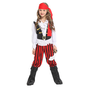 Set kostum Cosplay anak perempuan <span class=keywords><strong>Corsair</strong></span> ceria Halloween kostum pesta karnaval Halloween anak perempuan