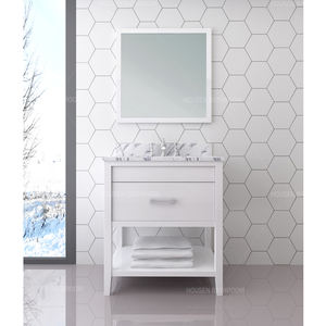 Lavabo étanche blanc <span class=keywords><strong>de</strong></span> style moderne, armoire <span class=keywords><strong>de</strong></span> <span class=keywords><strong>salle</strong></span> <span class=keywords><strong>de</strong></span> <span class=keywords><strong>bain</strong></span> à 2 portes à fermeture douce avec lavabo - Product Image 4