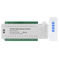 Contrôleur d'éclairage d'escalier intelligent automatique à 28 marches 12V 24V capteur de mouvement système de contrôle d'escalier avec télécommande RF