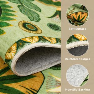 Hoa Boho có thể giặt thảm, cổ điển phòng khách khu vực thảm không trượt, đầy màu sắc ném thảm cho phòng ăn nhà bếp lối vào ký túc xá - Product Image 5