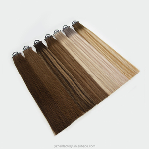 Double Drawn Invisible Human Hair <b>Extensions</b> With Holes Twins Tab Weft Butterfly Weft <b>Extension</b> With Holes - Product Image 3