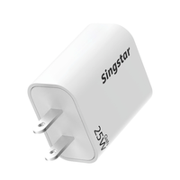 Adaptateur de charge standard américain plaqué blanc A+C, chargeur rapide PD 25W, double port USB, QC3.0, type C, chargeurs muraux rapides pour mobiles