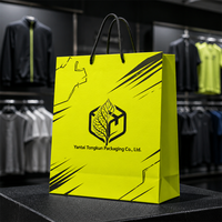 Sacs en papier kraft personnalisés avec logo, usine source, sacs en papier pour emballage de vêtements, sacs de courses, couleurs fluorescentes classiques de luxe