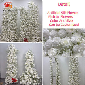 Arche de mariage personnalisée lisse 1.8-2.4m orchidées blanches bébé souffle fleur toile de fond soie fleurs artificielles décor pour les mariages - Product Image 2