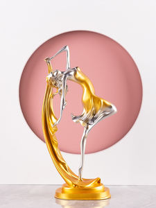 Sculpture en résine danse fille ornement pour la décoration intérieure pour salon cloison vin armoire à chaussures bureau bureau knick-knack - Product Image 2