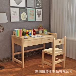 Solid Wood <b>Study</b> <b>Desk</b> And Chair Set For Kids Scandinavian Style Durable Customizable Size And Color - Product Image 4