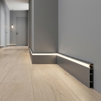 Perfil de Aluminio Arquitectónico con LED para Transición de Pared a Suelo e Iluminación Ambiental
