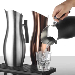 Carafe à eau de 2 L, pichet, théière, pot à lait, en acier inoxydable 304, récipient à boissons pour servir du thé glacé et autres boissons froides - Product Image 1