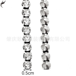 Adorno de diamantes de imitación de una sola fila, redondos de 5 mm, con 12 facetas y estilo pointback para ropa, zapatos, bolsos y accesorios. - Product Image 2
