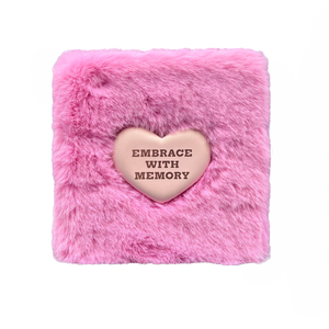 Album <span class=keywords><strong>photo</strong></span> personnalisé en peluche moelleuse avec couverture en cuir à rebond fixe et insert en forme de cœur pour couple, anniversaire, famille, stockage de souvenirs - Product Image 1