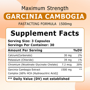 Capsules de Garcinia Cambogia haute puissance à action rapide pour la gestion du poids et la suppression de l'appétit, 90 unités, complément alimentaire à base de plantes - Product Image 4