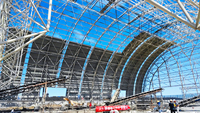 Cubierta de cobertizo de material de estructura de acero de estilo industrial del fabricante de China para minería Solución de Casa de almacenamiento de mineral Edificios de acero