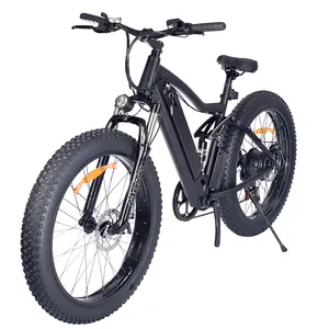 Gudang EU 2023 gratis pengiriman terbaik 500W 48V 26 inci ban besar enduro sepeda kuat mtb suspensi penuh sepeda gunung elektrik