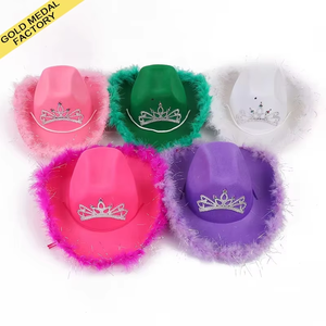 <span class=keywords><strong>Sombrero</strong></span> de fiesta de Halloween de Navidad Fiesta de baile de Carnaval Corona Pluma <span class=keywords><strong>Princesa</strong></span> Borde ancho <span class=keywords><strong>Sombrero</strong></span> de <span class=keywords><strong>vaquero</strong></span> occidental <span class=keywords><strong>Sombrero</strong></span> de <span class=keywords><strong>vaquero</strong></span> - Product Image 5