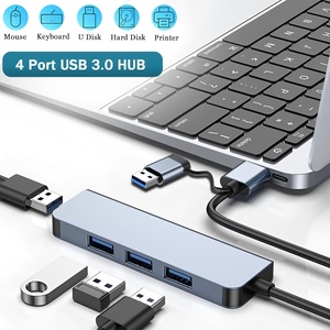 4 Portlu <span class=keywords><strong>USB</strong></span> 3.0 Hub Taşınabilir <span class=keywords><strong>USB</strong></span> C Hub Çoklu Port Adaptörü Dizüstü Bilgisayarlar için Yüksek Hızlı Veri Aktarımı - Product Image 3