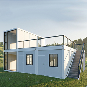 Casa de playa prefabricada de hormigón rápido, contenedor modular de 2 pisos plano de bajo coste - Product Image 6