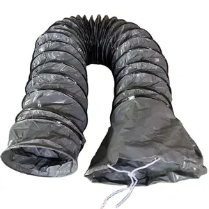 Melhor preço 12 polegadas de diâmetro cinza pvc escapamento isolado ventilação de ar flexível duct espiral