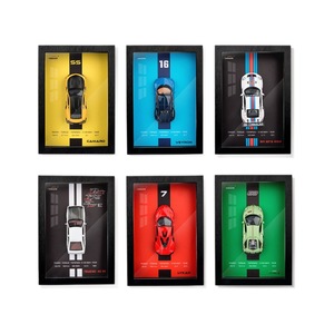 차량 1/32 다이캐스트 금속 미니어처 장난감 자동차 클래식 합금 장난감 소장 슈퍼 금속 자동차 모델 키트와 3D 나무 사진 프레임 - Product Image 5