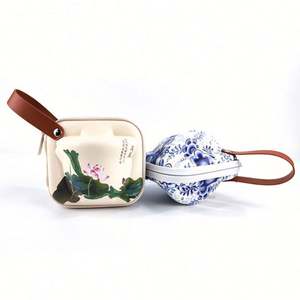 Juego de Tazas de Té de Viaje Estilo Chino, Estuche de EVA con Cierre, Resistente al Agua, para Café y Té, Tetera de Porcelana Duradera - Product Image 2