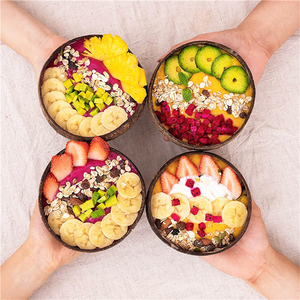 CoCo bolw Bát Koko Bát nghệ thuật dừa tre cocnut cocont Bát vỏ đặt trấu súp bé gỗ mua - Product Image 3